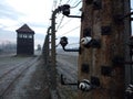 Birkenau death camp, dawn, winter, OÃâºwiÃâ¢cim